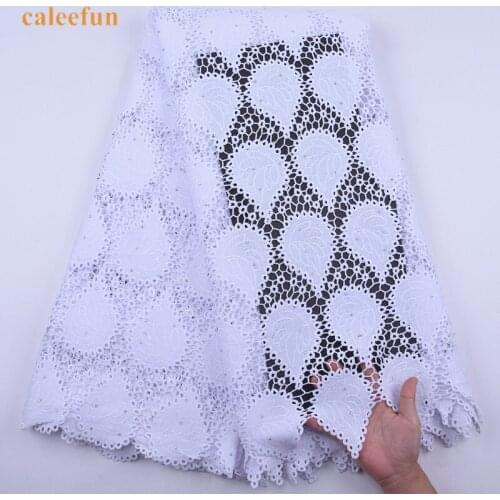 Pure White Nigerian Water Soluble Lace Fabric 2020 High Quality African Guipure Cord Laces Fabrics For Wedding Dress Y2068