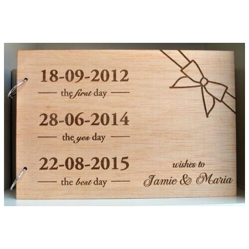 Personalized engraved Rustic wedding guest albums engraved Wooden guestbooks Reception party favors decorations guest books