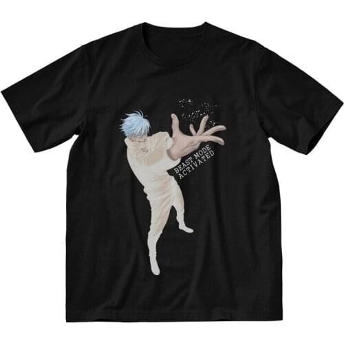 Satoru Gojo Jujutsu Kaisen T Shirt Men 100% Cotton Printing T-shirt Graphic Tshirt Short Sleeve Beast Mode Activated Tee Top