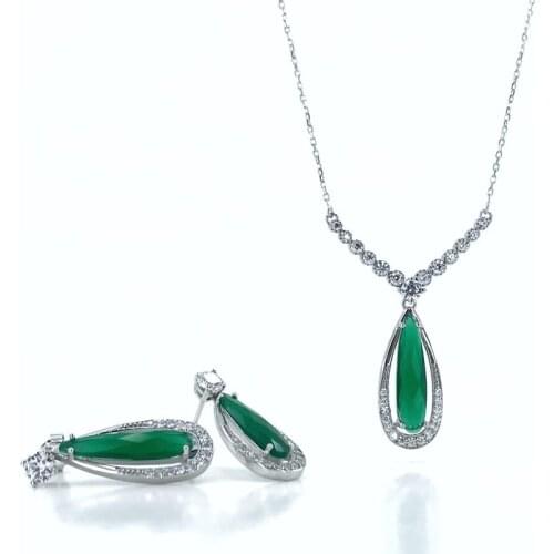 Emerald green Custom Production Watercourse Silver Set Suit