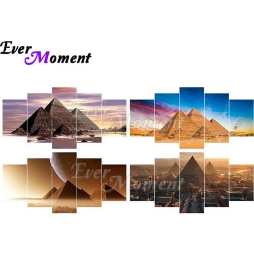 Ever Moment Diamond Painting 5 Panels Poster Full Square Resin Drill Wall Art Decoration Handmade Multi-picture Kits 1M028