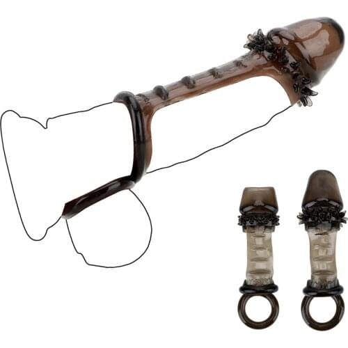 Cock Rings Reusable Dildo Enlargement Penis Sleeve Extender Penis Ring Delay Ejaculation Spike Dotted Condom Sex Toys For Man