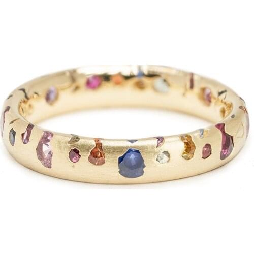 Multicolored gemstone band rings for women 2021 stackable rings minimalism dainty unique unusual cool jewelry trendy women