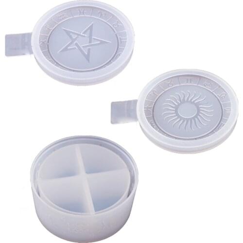 N0HE 12 Constellation Storage Box Resin Casting Mold with Sun Star Lids Storage Container Epoxy Resin Casting Silicone Molds