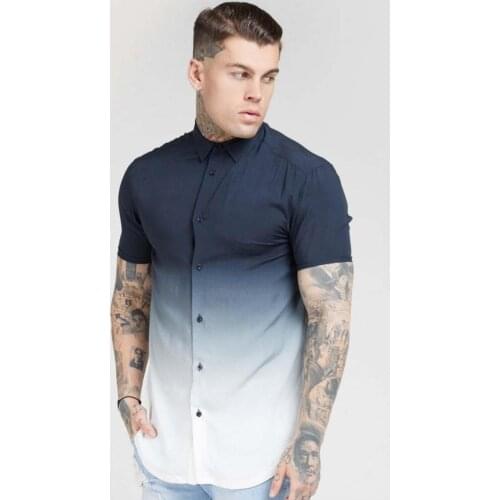 SikSilk Resort Shirt Navy Blue Mens Shirt