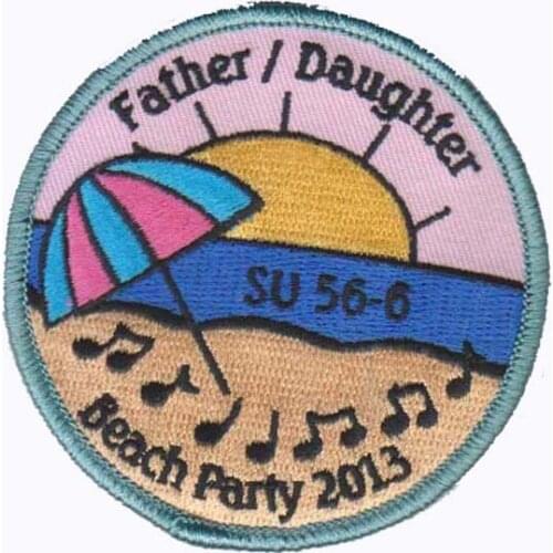 Embroidered Beach Party Patches Made by Twill Factory Direct Sales OEM Services Competitive Price with MOQ50pcs Free Shipping