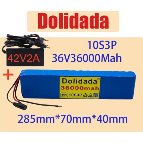 New 10s3p 36V 36000mAh battery eBike battery pack ion battery 500W high power large capacity motorcycle scooter with charger