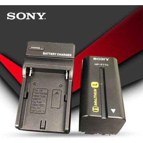 1pc Sony Original NP-F770 Battery NP F770 NPF770 F750 CCD-TRV58 TRV110K TRV26E Z1 V1J Z1P DCR-VX2100 FX1 HDR-FX7 + Charger