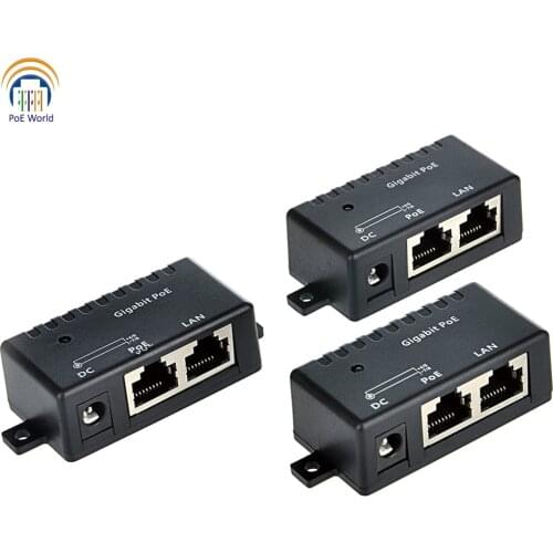 Power over ethernet Gigabit Passive PoE injector/splitter wall Mount Network Patch Panel with 2.1mm x 5.5mm DC connector