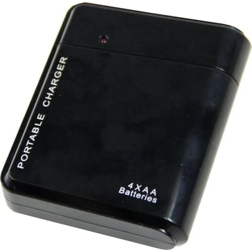FULL-Black 4X AA Battery Portable Emergency Power Charger USB For Cell Phone