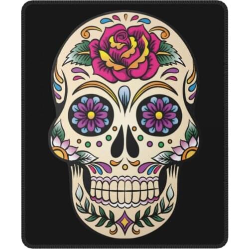 Day Of The Dead Sugar Skull With Rose Tile Awesome Mouse Pad Antislip Mouse Mats Rubber Computer Keyboard Desk Pad