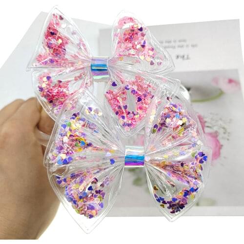 2pcs/lot Kids' bling bling sequin Quicksand bows headband childrens lovely glitter bowknot hair hoop baby hair accessories