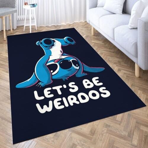 Lets Be Weirdos Carpet for Living Room 3D Anime Cartoon Rug Gamer Teen Room Bedside Lounge Rug Kids Children Floor Mats