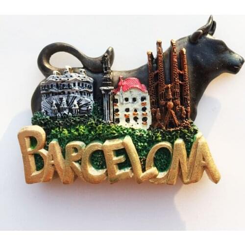 QIQIPP Creative Tours Barcelona, Spain Creative Tours Honors Gifts Bullfight landmark Magnetic Sticker