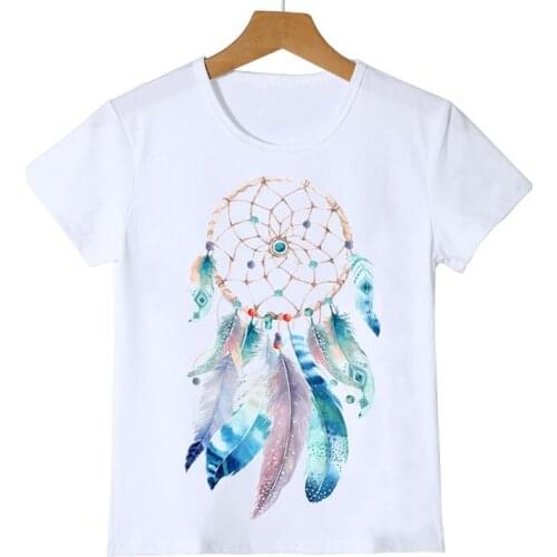 Rainbow T-shirt for Girls Boys Fly To Your Dream Letter Print T Shirt Camisetas Kids Clothes Angel Wings T Shirts for Girls Boys