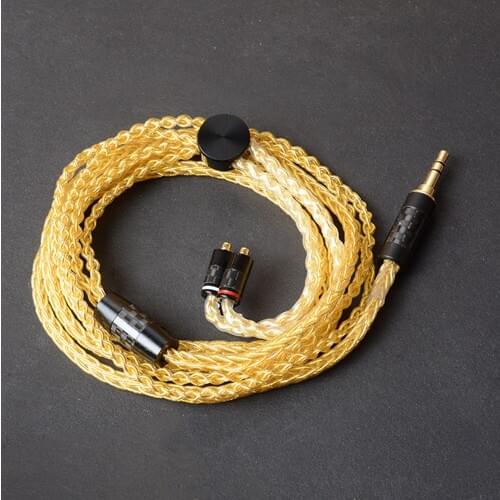 OKCSC 2.5mm/3.5mm/4.4mm Plug MMCX Connector Jack Upgrade Cable Earphones Cord Crystal Copper Plated Silver for SE535 SE846 UE900