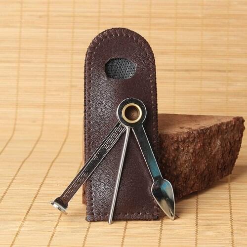 3 In1 Stainless Steel Smoking Pipe Cleaner Foldable Cleaning Tool Reamers Tamper For Hookahs Water Pipe