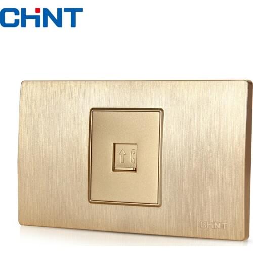 CHINT Electric Telephone Wire Connector 118 Switch Socket Wire Drawing Gold Within Block Steel Frame A Telephone Socket
