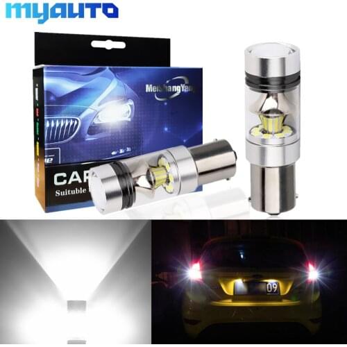 2Pcs P21W Led 1156 BA15S Led Bulb R5W Car Reverse Light DRL Fog Light Rear Tail Driving Lamp Daytime Running 6000K White 12V-24V