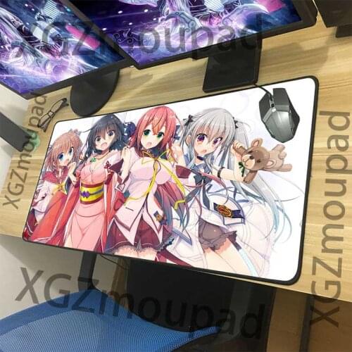 XGZ Large Game Mouse Pad Black Lock Edge Beautiful Big Breasts Loli Computer Keyboard Custom Table Mat Rubber Non-slip Xxl