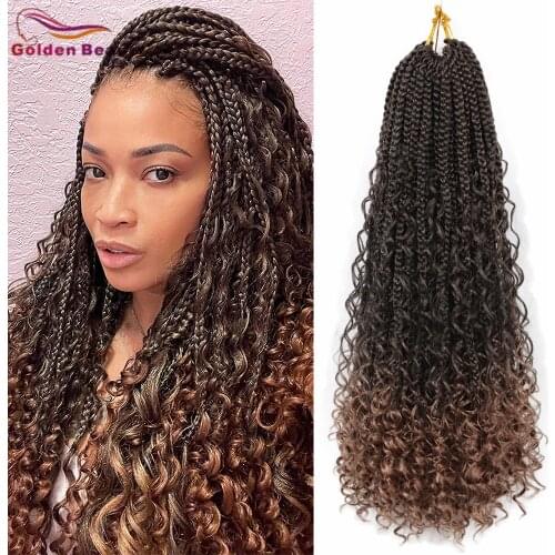 GoldenBeauty 3X Senegalese Twist Synthetic Crochet Braiding Hair Low Temperature Fiber TBUG Blonde 20Inch Box Riverloc For Women