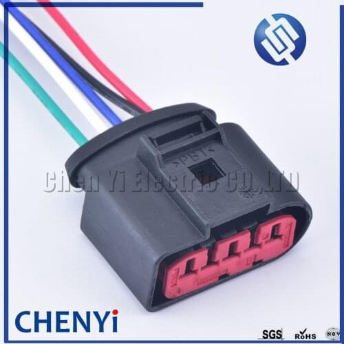 1 Set 5 Pin New PBT MAF Mass Air Flow Sensor 5 Pin Connector Plug 1J0973775A 1J0 973 775A for VW Golf 1999 2000 2001 with wires