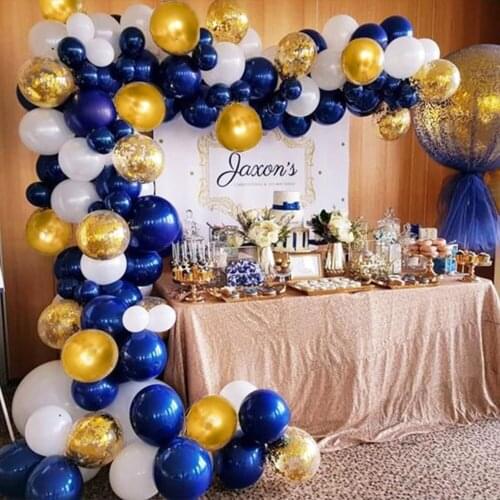 109pcs Navy Blue Gold Metallic Latex Confetti Balloons Garland Arch Kit Wedding Birthday Party Decorations Boy Baby Shower Man