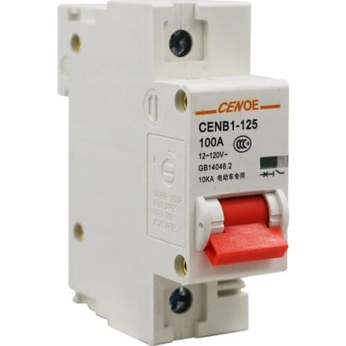 1P 125A 100A 80A 63A 120V breaker DC electric vehicle mini DC circuit breaker with excellent 10KA breaking capability 2019 newly