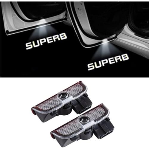 2 Pcs For Skoda Superb 2009 2010-2015 2016 2017 2020 Led Car Door Light Auto Logo Laser Project Welcome Lamps Ghost Shadow Luces