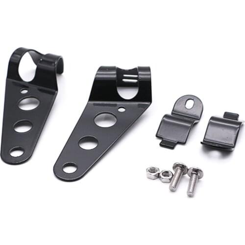 2pcs Motorcycle Headlight Brackets Fork Ear Headlamp Mount Holder Adjust Motor Fork Mount Black