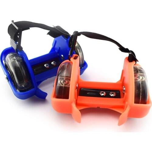 30% Hot Sale 1 Pair Kids Children Outdoor Adjustable LED Flashing Wheel Heel Skate Rollers