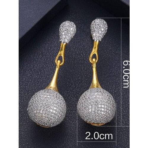 Accking trendy Luxury Ball Stud Earrings For Women Accessories Full Cubic Zirconia Earrings Jewelry Party gift