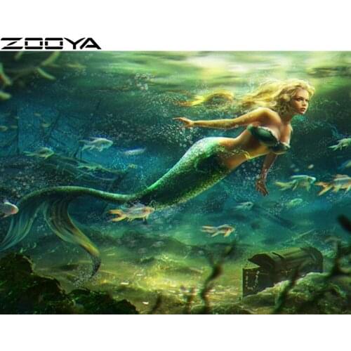 ZOOYA Diamond Embroidery 5D DIY Round Diamond Painting Wall Sticker Pictures Of Rhinestone Cross-Stitch Kits Seabed Beauty R1631