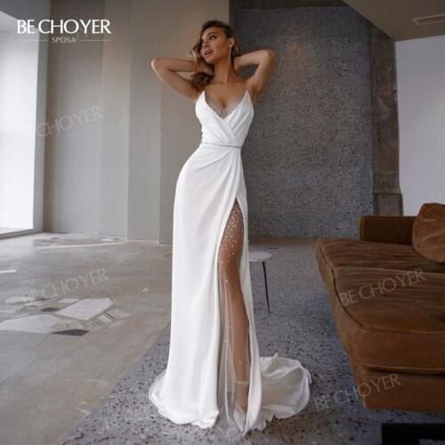 BECHOYER Satin Wedding Dresses