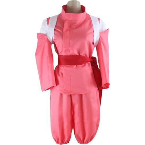Brdwn Spirited Away womens Ogino Chihiro Cosplay Costume Kimono (tops+pants+belt+shoulder belt)