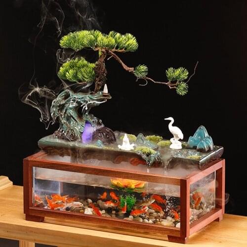 Home decor resin embellishments water fountain indoor Ceramic water furnishing articles Circulating water landscape aquarium