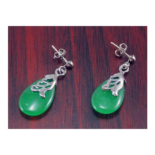 Elegant green jade Drop Earring