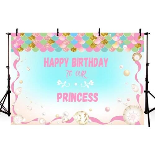 Little Mermaid Backdrop Under The Sea Photo Background Cake Smash Baby Shower Birthday Banner Dessert Table Studio Props