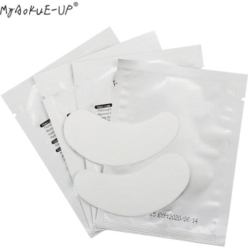50 Pairs Hydrogel Eye Patches For Eyelash Extension Lint Free Under Gel Eye Pads Silver Packing Eyelash Extension Makeup Tools