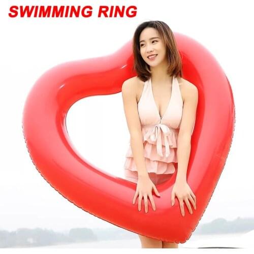 Heart Shape Swimming Ring Giant Inflatable Swim Sea Water Float Raft Toy ASD88