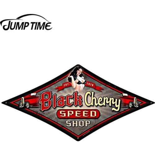 JumpTime 13cm x 6.5cm Retro Hump Slow Diamond Pin-Up Girl Stickers Accessories Waterproof Windwos Bumper Decal Vinyl Car Sticker