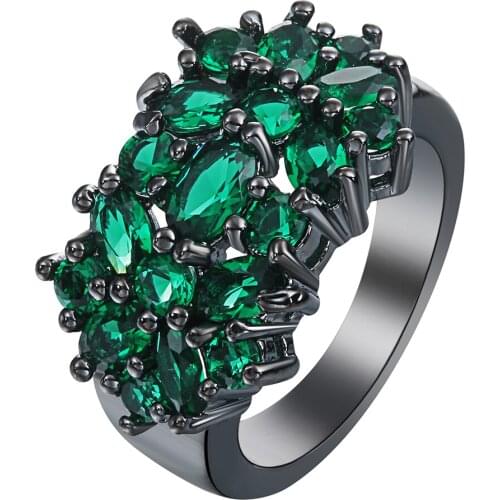 Elegant Purple Black Gold Filled CZ Ring Unique Design Vintage Party Wedding Rings For Women Christmas Fashion Jewelry RB0843