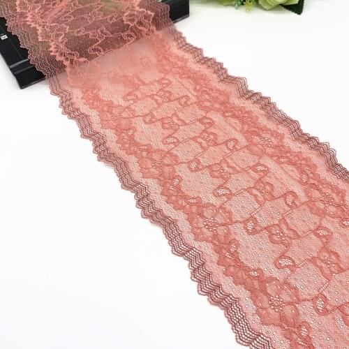 3M/lot Width 7 7/8 inch (20cm) Pink Stretch Lace Trimming For Sewing Clothes Skirt Hem Underwear Sewing Craft Apparel Fabrics
