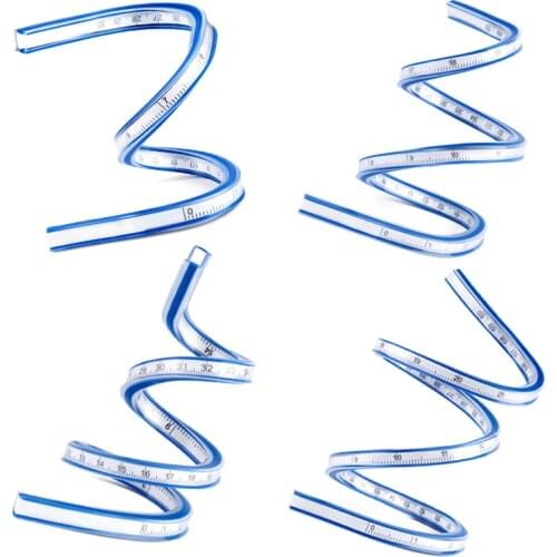 LMDZ 30/40/50/60cm Snake Ruler Patchwork Sewing French Curve Ruler Flexible Measuring Tailor Drawing Craft Tools Clothing