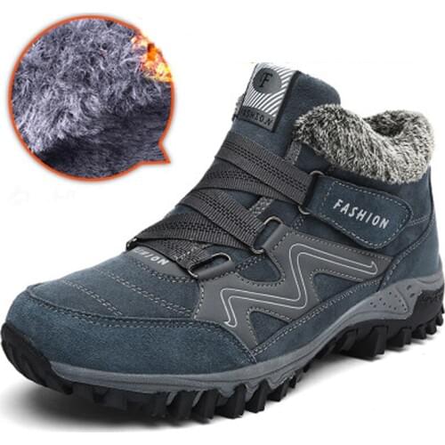 LoeckttyMen Winter Shoes Fashion Ankle Boots Winter Plush Boots Men Keep Warm Breathable Non-slip Work Safety Shoes Plus Size 47