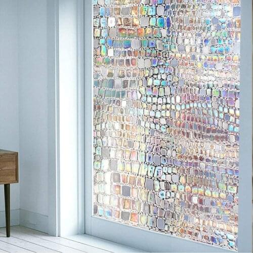Reusable Window Glass Film Sticker Anti UV Self-adhesive Sticker Sun Heat Blocking No Glue Rainbow Sticker Home 2020 New