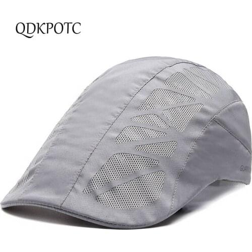 2021 Summer Autumn Hat New Men Thin Section Berets Outdoor Breathable Middle Aged Quick Dry Sun Protection Forward Cap QDKPOTC