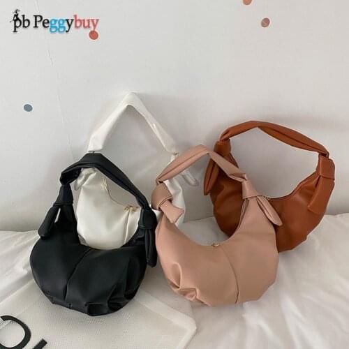 2021 New Mini Shoulder Bags Women Solid Color PU Leather Underarm Bag Fashion Ladies Large Hobos Handbags for Women