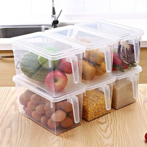 New Kitchen Food Storage Boxes Plastic Sealed Transparent Refrigerator Storage Box Fruit Egg Freezing Fresh-keeping Organizer