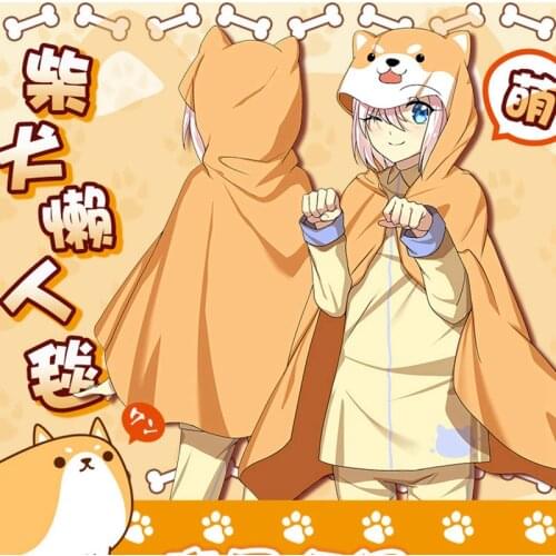 Lovely Corgi Dog Plush Soft Cloak Cape Cartoon Cloak Coral Fleece Air Blankets Birthday Valentine Gifts